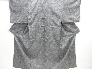 抽象家屋風景模様織り出し西陣お召着物